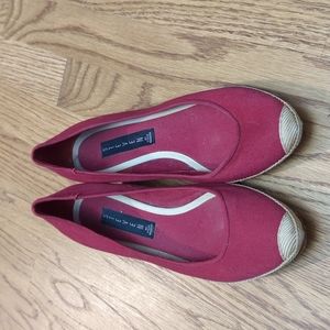 Steven red demi wedge size 8